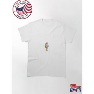 Ice Cream Cartoon With Cone Fun Graphic Classic Unisex Summer T Shirt